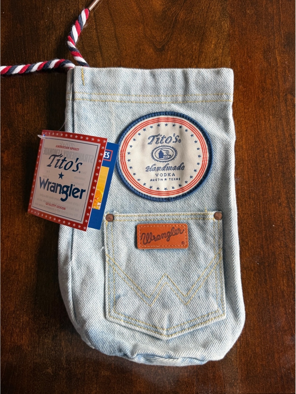 Tito's Handmade Vodka Denim Bottle Bag by Wrangler